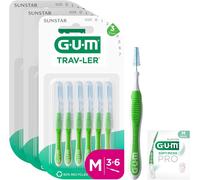 Trav-Ler Interdental BrushesDeep Cleaning Between TeethFoldable HandlePlaque Removal1.1 Mm,Iso 3Size MPack Of 3 X 6 (+ 1 Free Sample)
