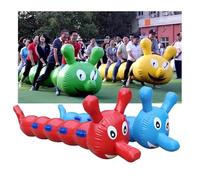 Travail D'équipe Jeu Lot De 2 Jeux De Team Building, Activités De Plein Air, Bateau-dragon Gonflable En PVC Rouge Et Bleu, Équipement De Course Amusant For Écoles Et Entreprises(5 seats/L-4M)