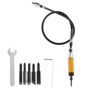 Travail Du Bois Electrique Ciseau A Decouper Ensemble D'outils De Sculpture Sur Bois Avec 5 Tetes De Coupe Et Arbre Flexible Pour Perceuse Electrique Meuleuse Electrique