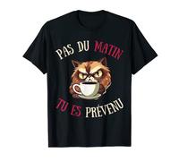 Travail Pause café chat énervé lundi matin humoristique T-Shirt