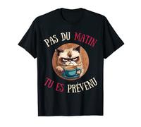 Travail Pause café chat énervé lundi matin humoristique T-Shirt