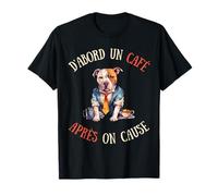 Travail Pause café pitbull énervé lundi matin humoristique T-Shirt