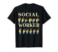 Travail Social Professionnel T-Shirt Graphique avec Valeur, Homme, Noir, M