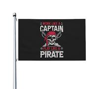 Travaille Comme Un Capitaine Joue Comme Un Pirate Drapeau De Jardin Drapeau Jardin Uv Fade Résistant Bannière Décorative Double Face Pour Maison Balcon Patio 3X5 Ft