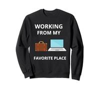 Travailler Depuis Mon Lieu préféré Graphique de Travail à Distance Sweatshirt