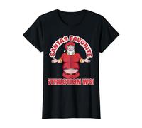 Travailleur de Construction préféré du Père Noël drôle T-Shirt Graphique avec Valeur, Femme, Noir, S
