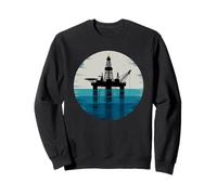 Travailleur de plate-forme pétrolière à col rond pour le forage de champs pétrolifères rétro Sweatshirt