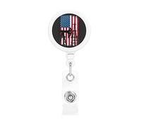 Travailleur des champs pétrolifères - Roughnecks - Drapeau américain Plates-formes pétrolières Porte-badge rétractable Reel Clip Id Card Holder forNurse Student Office Worker