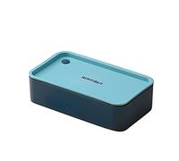 Travailleur Étudiant Chauffage Cloisonné Déjeuner Portable Boîte De Bureau Boîte Déjeuner Lunch Box Bento Japonais Design Récipient de Nourriture Empilable pour École, Travail (Nile Blue, One Size)