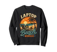 Travailleur Plage Ordinateur Société Nomade Studio Sweatshirt