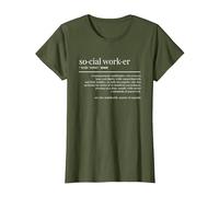 Travailleur Social drôle de Cadeaux de Travail Social T-Shirt, Femme, Olive, XXL
