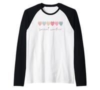 Travailleur Social drôle rétro école travailleur Sociale Remise de diplôme Manche Raglan