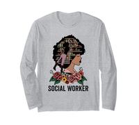 Travailleur Social Femme Noire Afro Afro American Teacher Manche Longue