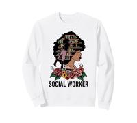 Travailleur Social Femme Noire Afro Afro American Teacher Sweatshirt
