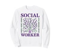 Travailleur Social Purple Floral Cottage Core Sweatshirt