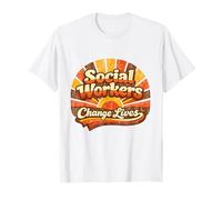 Travailleur Social/Travail Social Appréciation Change Lives Retro T-Shirt