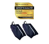 TRAVANDO Lot de 2 Sacs à Chaussures - Sacs à Chaussures de Voyage imperméables pour Valise - Pochette à Chaussures résistante à la saleté pour Voyage, Vacances - Sac à Chaussures pour séparer (Bleu)