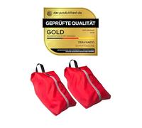 TRAVANDO Lot de 2 Sacs à Chaussures - Sacs à Chaussures de Voyage imperméables pour Valise - Pochette à Chaussures résistante à la saleté pour Voyage, Vacances - Sac à Chaussures pour séparer (Rouge)
