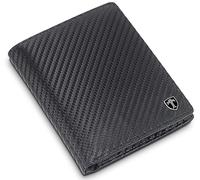 TRAVANDO Portefeuille Homme Chicago - 13 Rangements pour Cartes - Blocage RFID - Porte-Monnaie Classique - Format Portrait - Cadeau Parfait pour Hommes - Coffret Cadeau (Carbon)