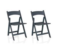 TRAVANO 1 lot de 2 - Chaise d'extérieur Gris