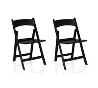 TRAVANO 1 lot de 2 - Chaise d'extérieur Noir