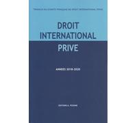 Travaux du Comité français de droit international privé: Années 2018-2020