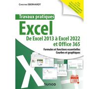 Travaux pratiques - Excel De Excel 2013 à Excel 2022 et Office 365 - Christine Eberhardt - Dunod - broché - Manuel