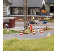 Travaux Routiers Avec Homme Au Travail Et Accessoires HO/OO Échelle Busch 7801