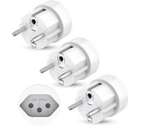 Travel Adapter Swiss to EU Adapter,3 Pieces Swiss to EU Travel Plug Adapter,Liechtenstein to EU Swiss Plug French Plug 2 Pin Adapter