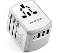 Travel Adapter UK/Europe/American/Australia Plugs-International Travel Charger,3 USB and 1 Type-C Wall AC Adapter-Universal and for More than 200 Countries,White