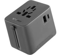 Travel Adapter with USB C USB A,and AC Universal Plug France to English USA Japanese Canada Italian Chinese Swiss South Africa,Type G A B D Adapter,Compatible 200+ Countries