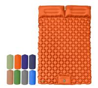 Travel Air Mattress, Inflatable 2 Person Sleeping Mat Waterproof, Ultralight & Compact Sleeping Pad, Foldable Camping Bed for Hiking, Backpacking, Fishing, Parks and Outdoor Activities (Orange)