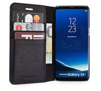 'Travel Away wiiuka en cuir véritable Samsung Galaxy S9 + Carte Plus avec quatre tiroirs design ultra fin Sacoche noir Premium Étui en cuir