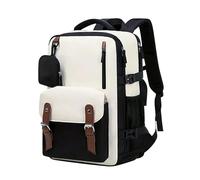 Travel Backpack - 43 cm Large Capacity Backpack for Men Women - Expandable Waterproof Oxford Cloth Rucksack - School, Work, Hiking, College, Carry-On Luggage -, Black and white, Se référer à la