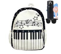 Travel Backpack - Piano Print Large Capacity, Lightweight School Bag