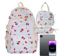 Travel Backpack Strawberry Print Bookbag With Lnchbox Penci The Easyl Case