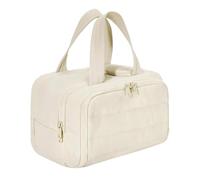 Travel Bag, Travel Cosmetic Bag, Large Capacity Wide-Open Cosmetic Bags(Beige)