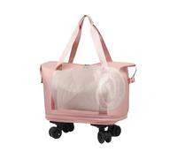 Travel Bag with Wheels, Foldable Rolling Suitcase, Wet and Dry Separation, 360° Swivel Lightweight Luggage Wheels, Ideal for Shopping, Vacation, Weekend Trips, 15.6 inches