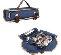 Travel Bartender Bag With Shoulder Strap For Storage Travel Camping Picnic Party Cocktail Making (Empty Bag)(Blue)
