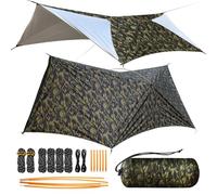 Travel Bird Camouflage Camping Tarp, Ultralégère Bâche Anti-Pluie, 14ft Camping Bâche Rain Tarp, Imperméable et Légère, Bâche de Camping Anti-UV, Multifonctionnelle pour la Randonnée et Le Trekking