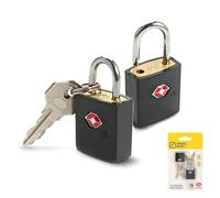 Travel Blue Cadenas TSA Valise - Twin Set Identi Locks avec Clé, Corps Laiton et ABS, Sangle Acier, Pour Petits Bagages, 2 Clés par Cadenas, Sécurité Facile et Accréditée