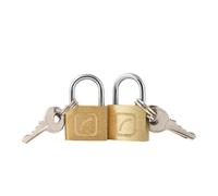 Travel Blue Cadenas Valise - Set de 2 Cadenas de Sécurité en Laiton 20mm pour Bagages, 3 Clés par Cadenas, Sécurité Supplémentaire pour Valises et Sacs