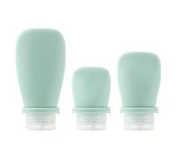 Travel Bottles, 3-Piece Leak-Proof Refillable Silicone Squeeze Containers Set, Approved Cosmetic Toiletry Bottles for Shampoo, Conditioner, Body Lotion, Soap, Shower Gel, Travel Use