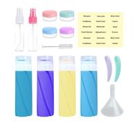 Travel Bottles for Toiletries | Travel Size Shampoo Liquid Spray Bottles | Leak Proof Empty Toiletry Containers Set Body for Shower Camping Holiday Vacation Road Trip