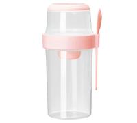 Travel Breakfast Container - 2 Tier Leakproof Yogurt Cereal Storage Cup with Fork Spoon Set, Extra Large 1070ml Portable Food Jar for Milk Cereal Fruit Salad Meal Prep Box for Camping Hiking Office
