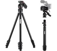 Travel Camera Tripod 152 cm, Compact Creator Lightweight Aluminium Tripod with Integrated Phone Holder & Remote Control, Tripod Photo-Travel Camera