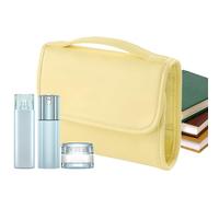 Travel Cosmetic Bag, Foldable Makeup Bag with Handle, Cosmetics Organizer Large Capacity, Toiletry Storage Pouch for Women Men, Bathroom Shower Home Gym Hotel Airplane Vacation