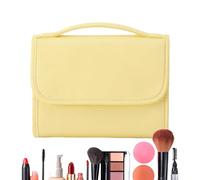 Travel Cosmetic Bag, Makeup Organizer, Toiletry Storage, Large Capacity Beauty Case, Portable Bag with Handle for Women Bathroom Shower Home Gym Outdoor Vacation, PU Leather