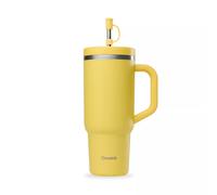 TRAVEL CUP isotherme double paroi en Inox avec poignée Qwetch 900 ml jaune citron