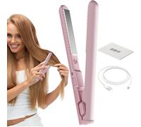 Travel Curling Iron, Hair Curling Iron, 17x2.2x2.2cm Cordless HaiIr Straightener, USB Charging 2-in-1 CurlIing Wand & Flat IronS, Fast Heating HaIir Styling Tool For Short And Long Hair